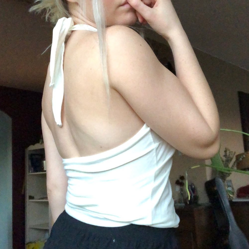 Guess Jeans soft white halter top free shipping